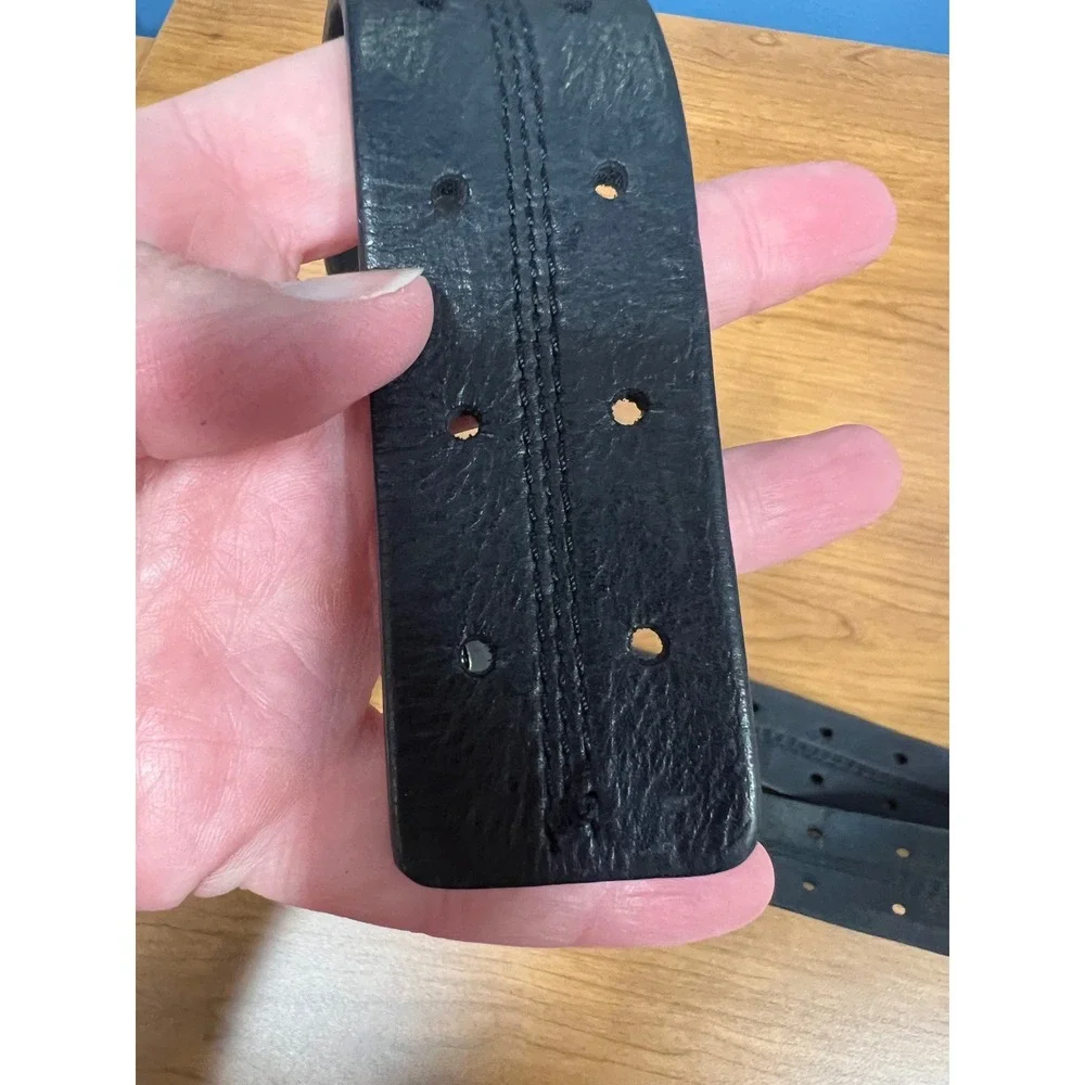 Carhartt Mens Black Leather Double Prong Roller Buckle Work Belt 36 2236-001-36